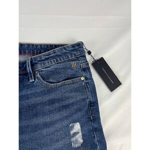 Tommy Hilfiger‎ Women's 18W Blue Denim Bermuda Shorts Cuffed Mid Rise New
